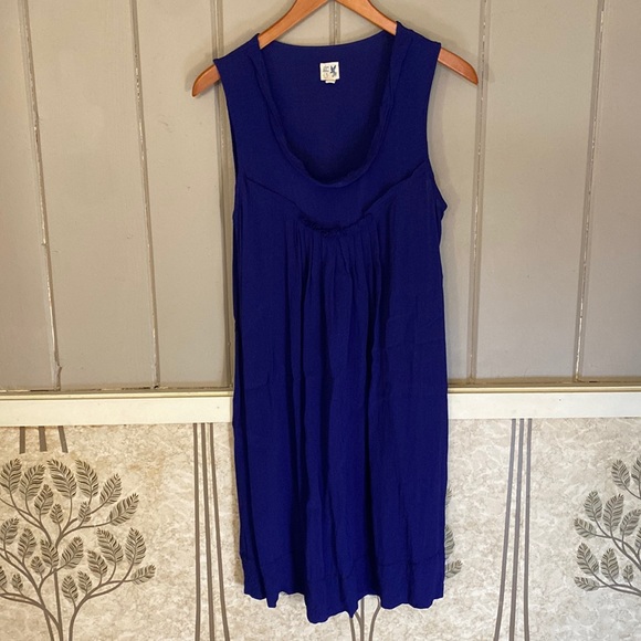 ANTHROPOLOGIE EDME &  ESYLLTE deep blue sleeveless mini dress size M *see pics - Picture 1 of 6